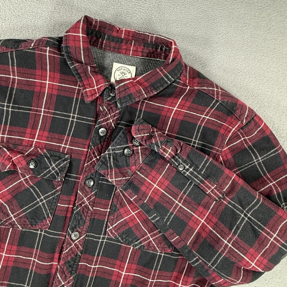 Voyager Flannel Thermal Lined Shirt Jacket Men Medium Red Plaid Shacket